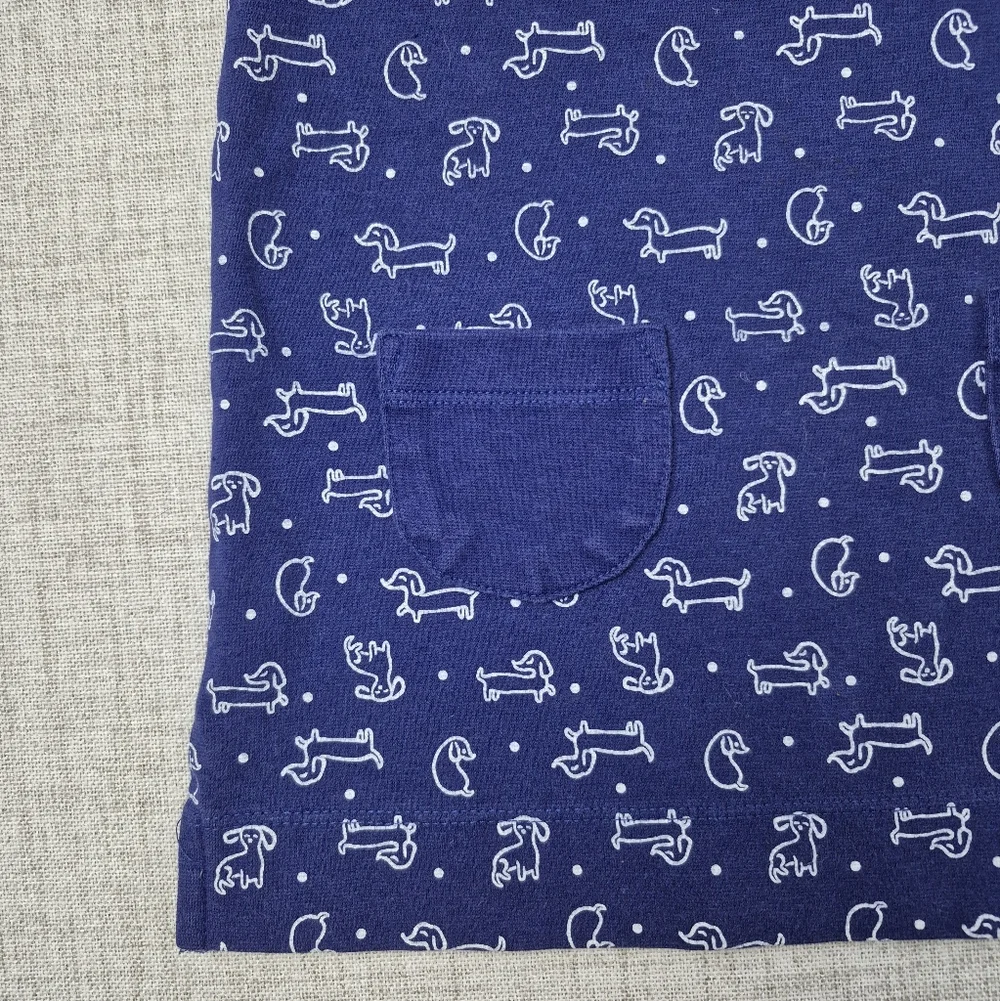 Gymboree 2T Preppy Puppy Navy Dachshund Doxie Dog Sweatshirt Dress